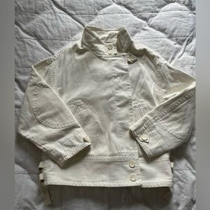 Rebeca Minkoff white cotton button up coat